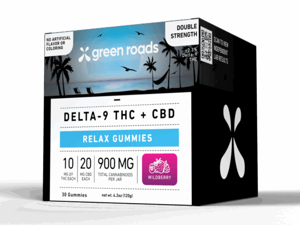 Delta-9 THC + CBD gummies by Green Roads for relaxation.